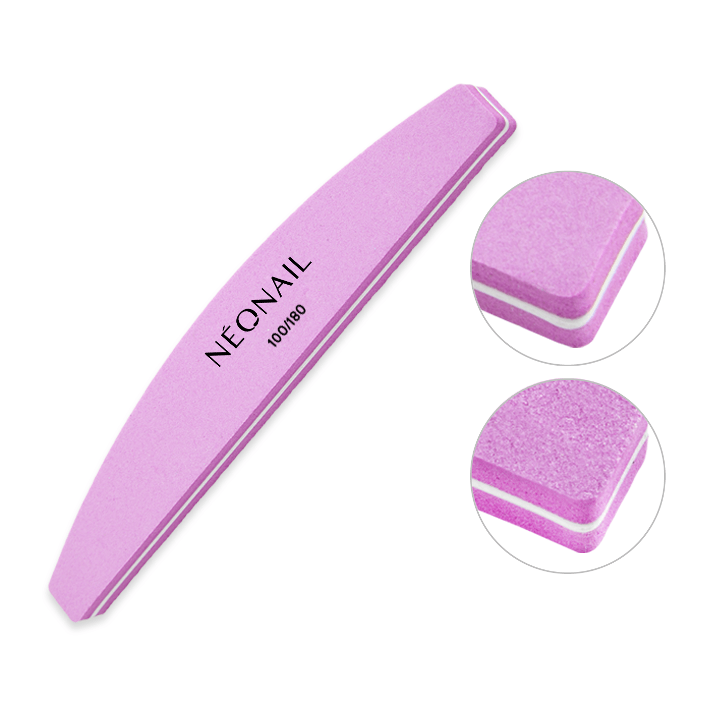 Pulidor de dos fases en forma de media luna 100/180 - rosa