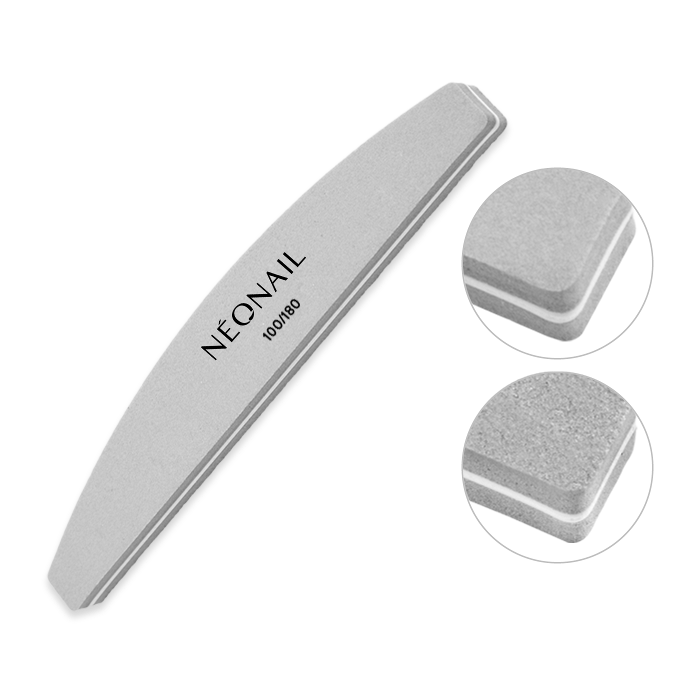 Pulidor de dos fases en forma de media luna 100/180 - gris