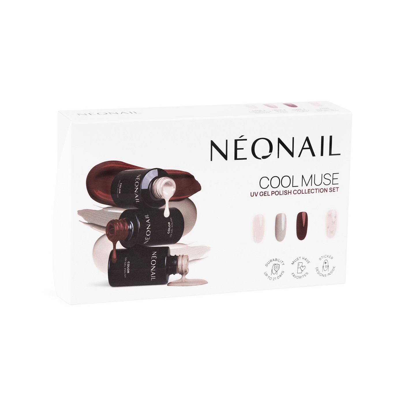 Cool Muse - Set 3 esmaltes semipermanentes & Stickers