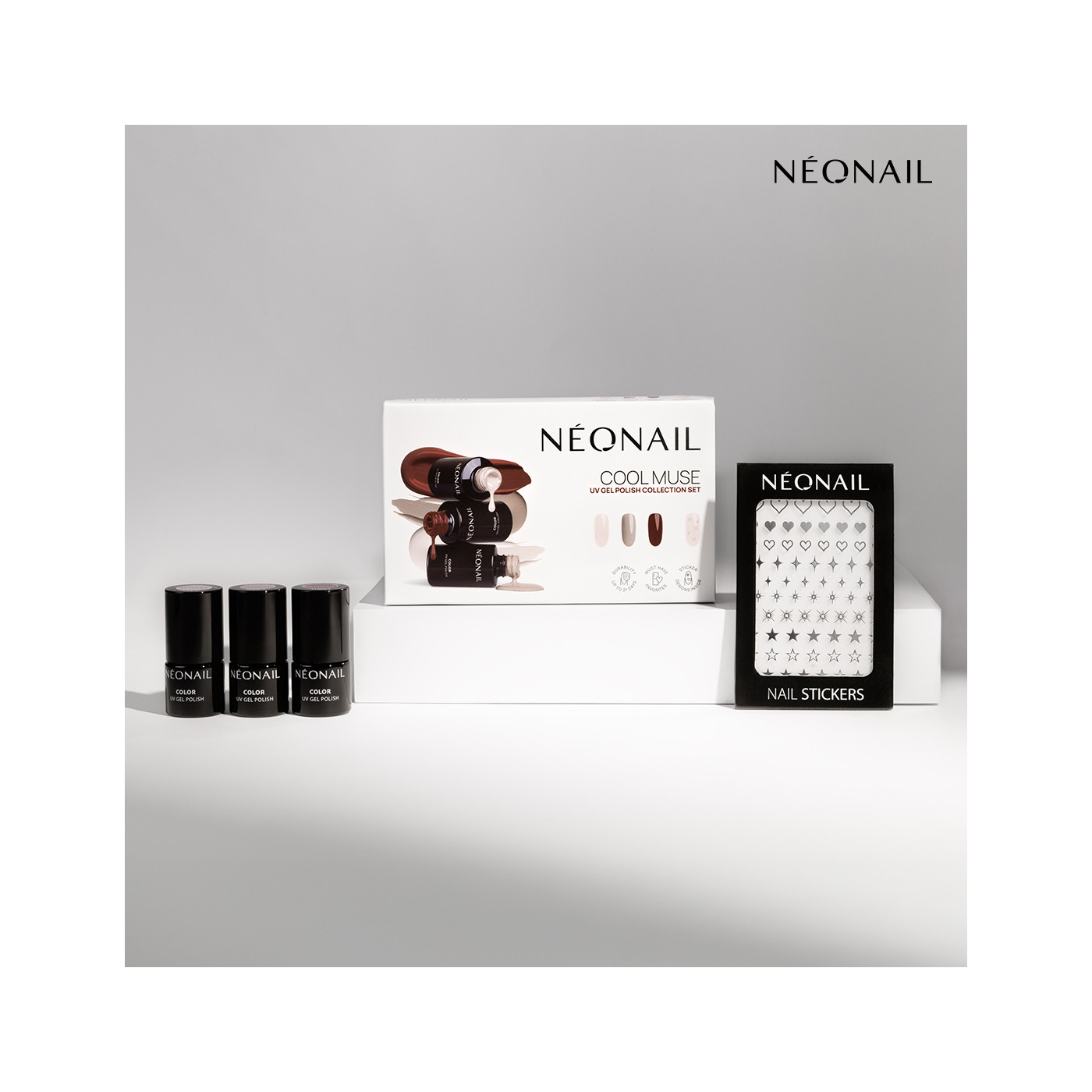 Cool Muse - Set 3 esmaltes semipermanentes & Stickers