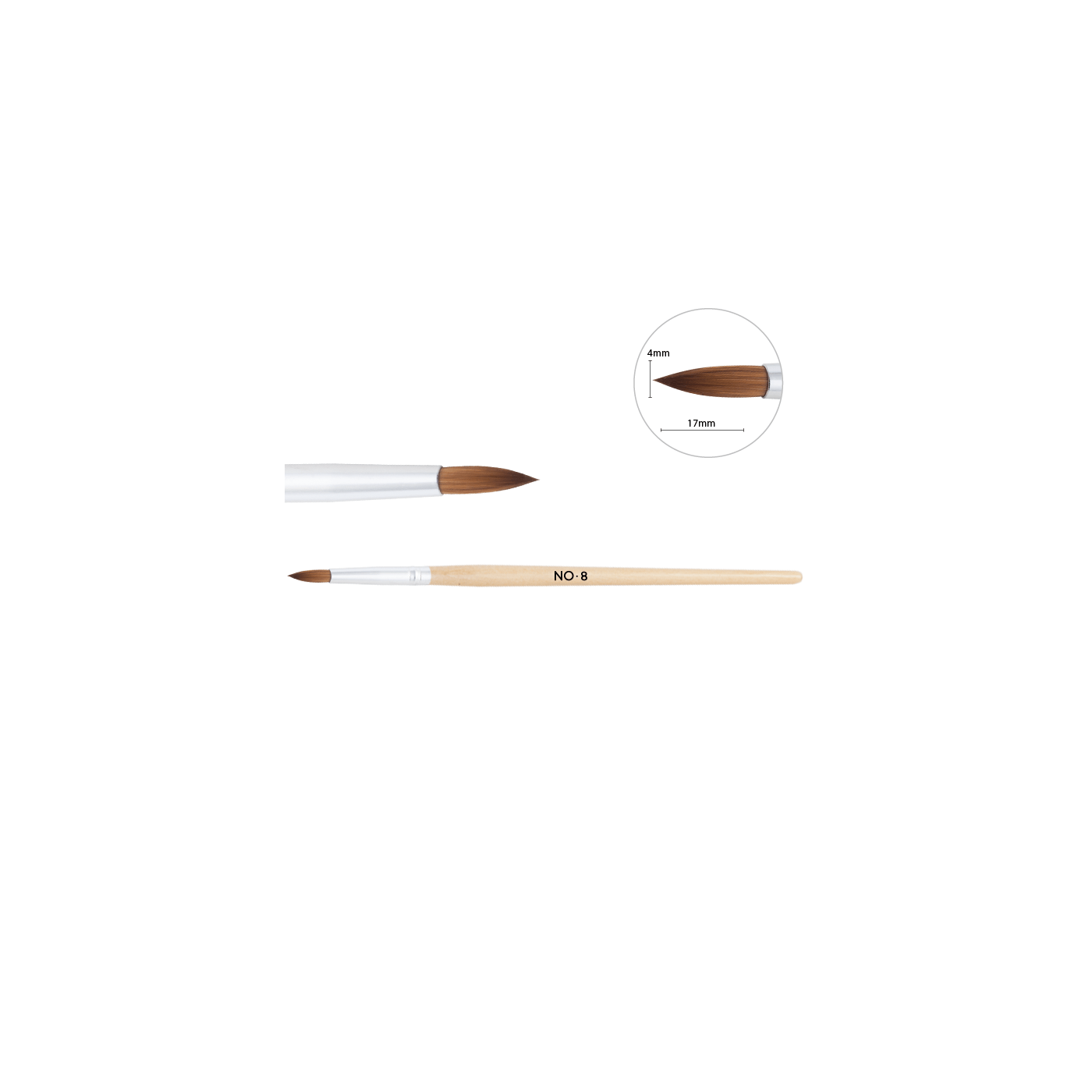 Pincel para acr&iacute;lico no. 8