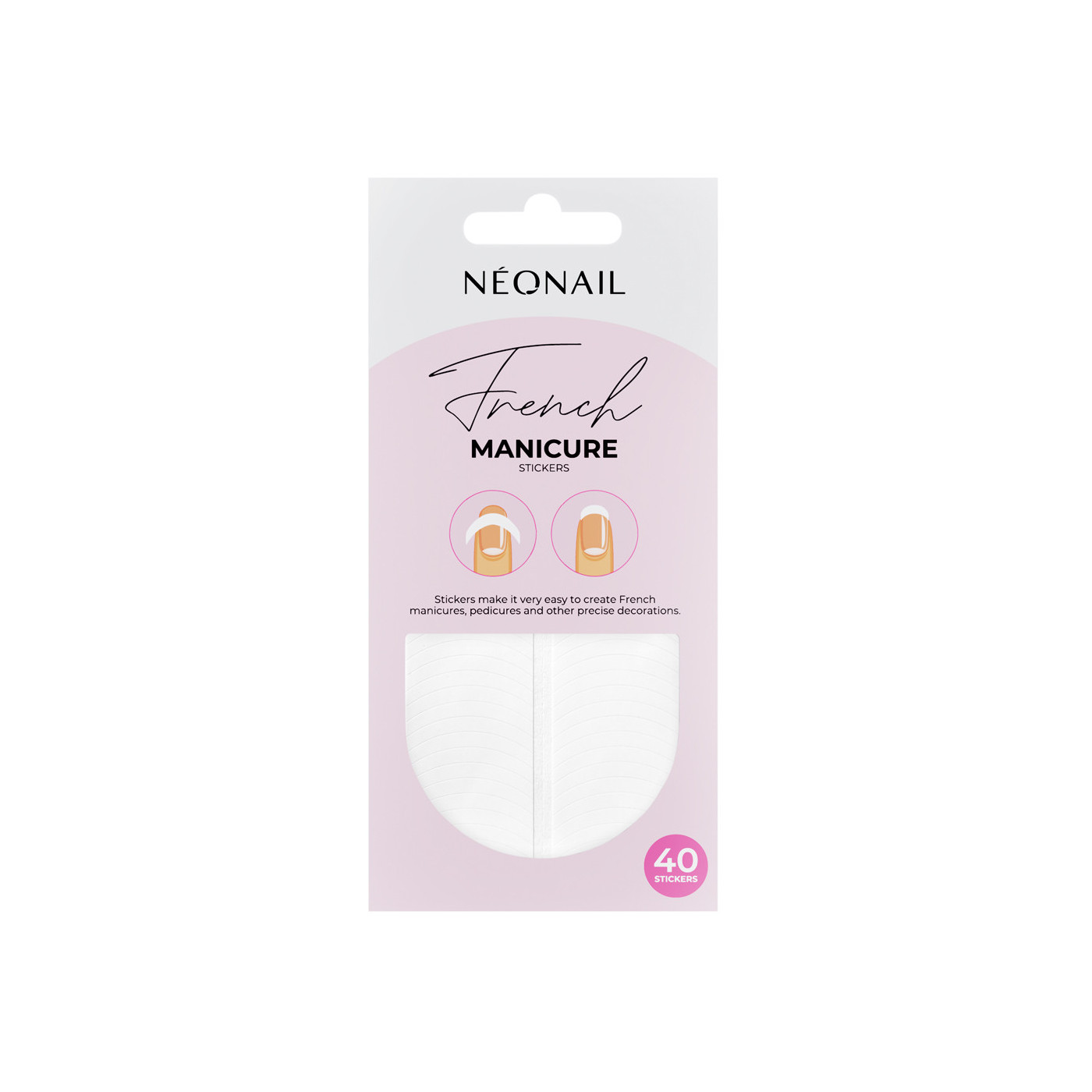 Plantillas redondas para manicura francesa 40 pcs. - 01