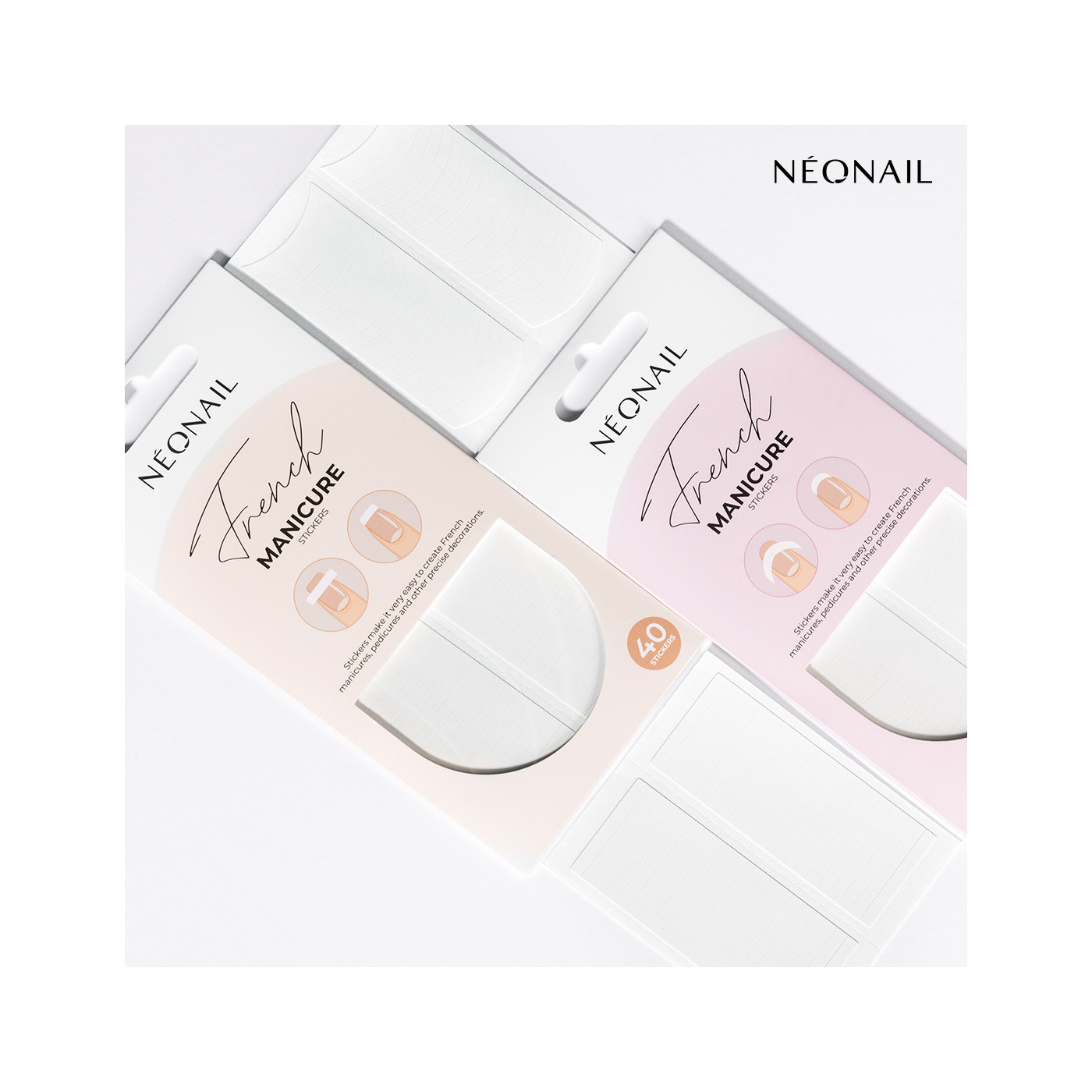 Plantillas redondas para manicura francesa 40 pcs. - 01