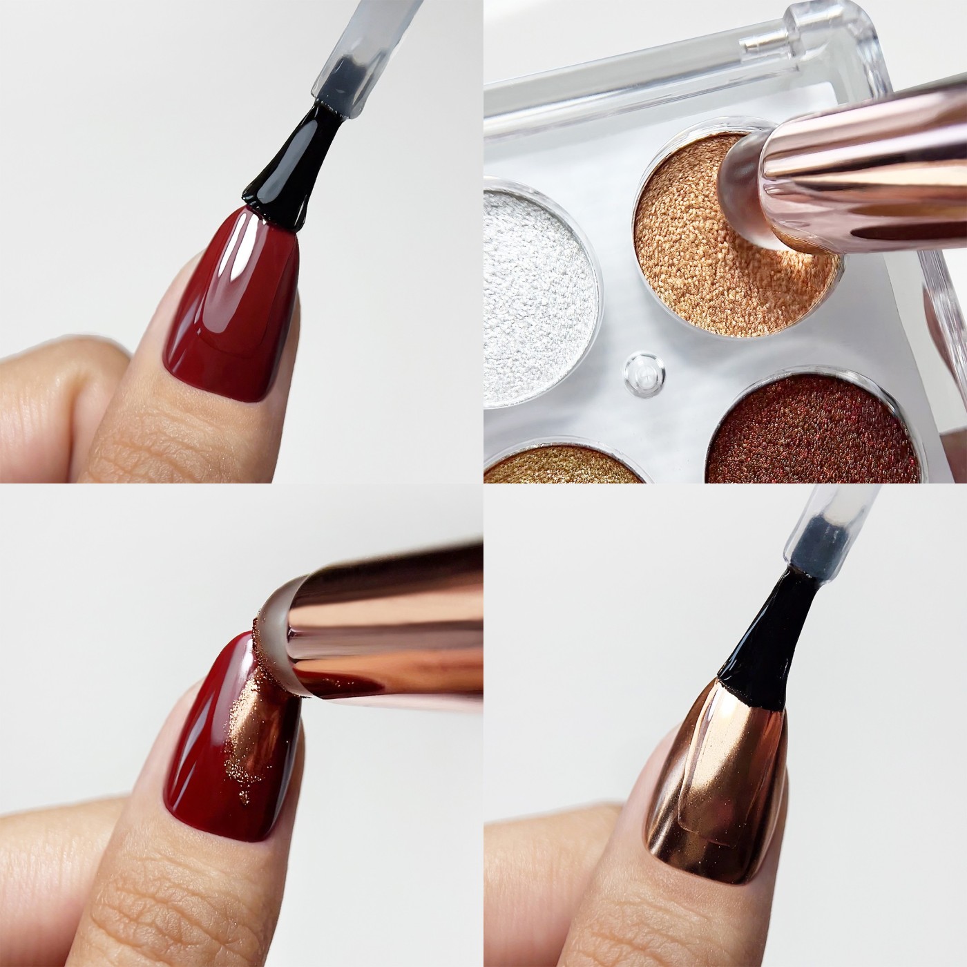 Paleta de polvos compactos (4 tonos) &ndash; efecto met&aacute;lico o cromado | NEONAIL
