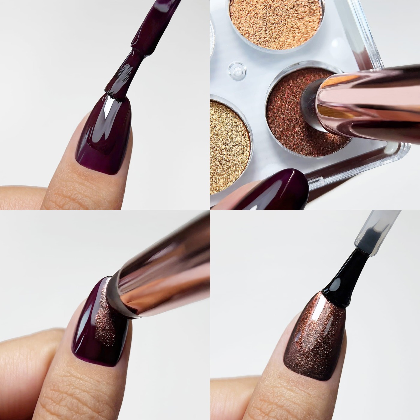Paleta de polvos compactos (4 tonos) &ndash; efecto met&aacute;lico o cromado | NEONAIL