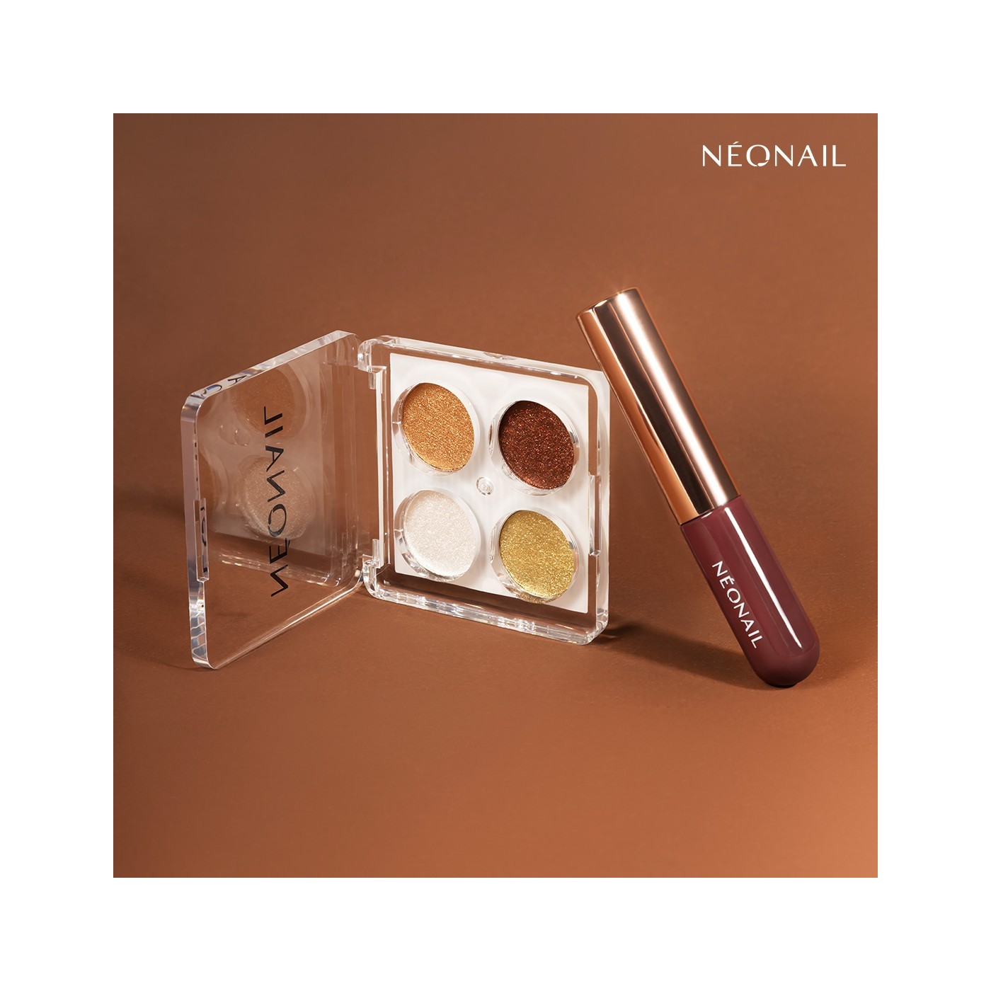 Paleta de polvos compactos (4 tonos) &ndash; efecto met&aacute;lico o cromado | NEONAIL
