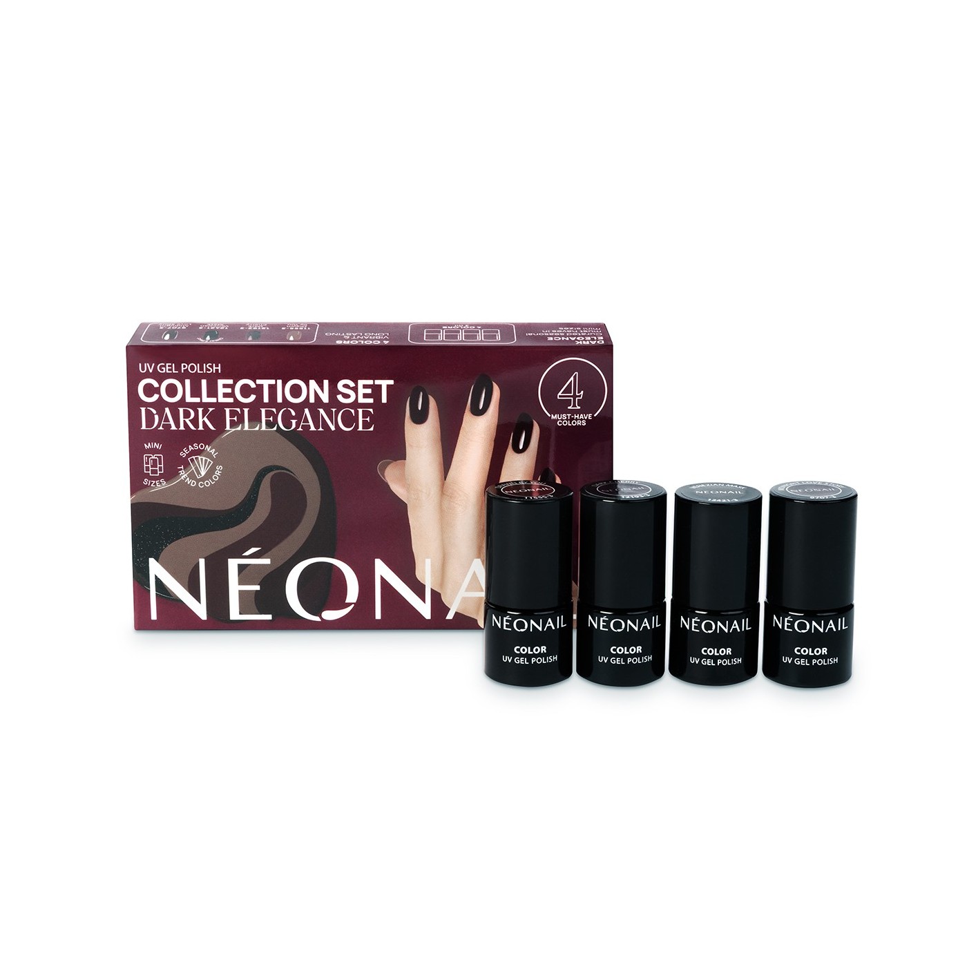 Dark Elegance – Set de 4 esmaltes semipermanentes mini | NEONAIL Dark Elegance – Set de 4 esmaltes semipermanentes mini | NEONAIL