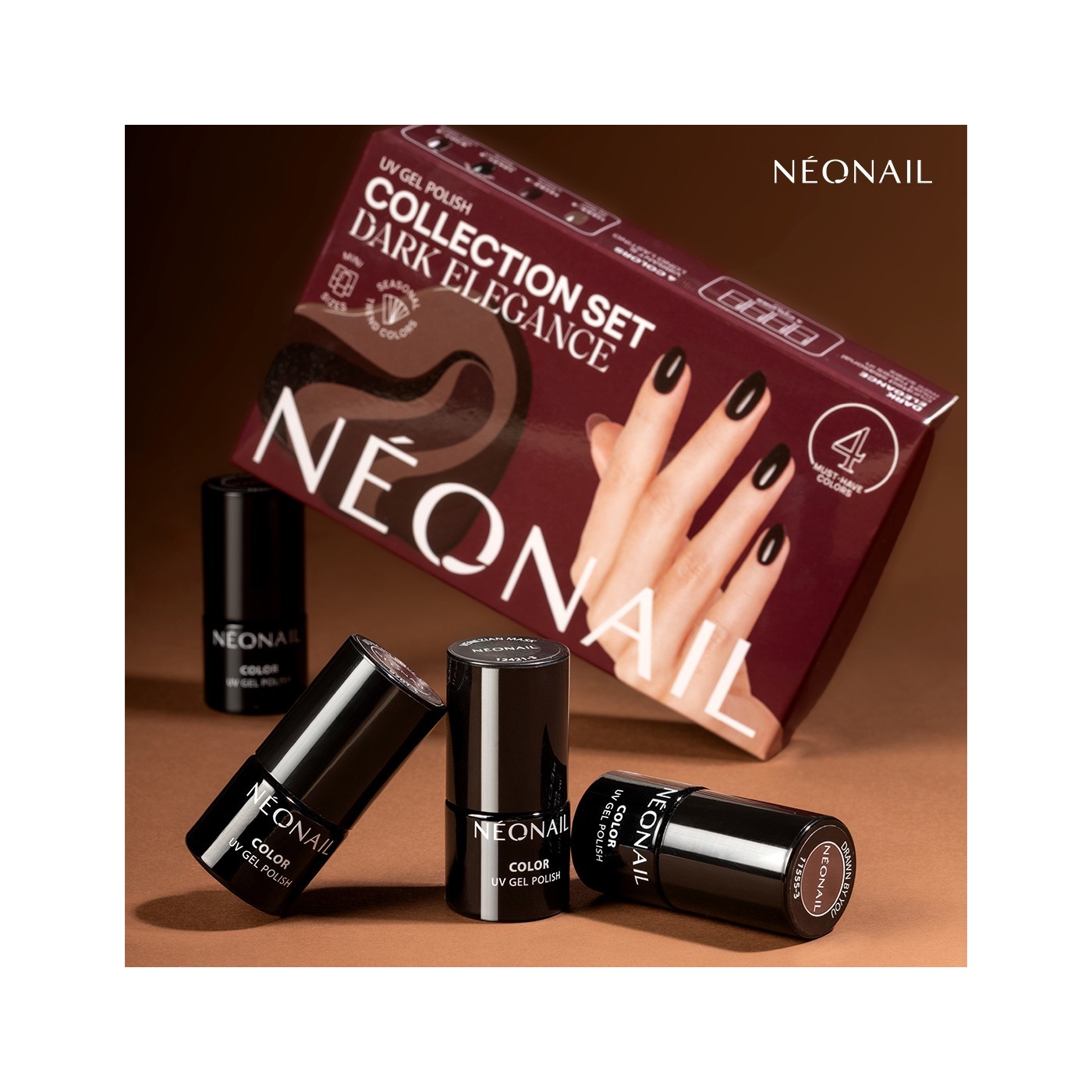 Dark Elegance – Set de 4 esmaltes semipermanentes mini | NEONAIL Dark Elegance – Set de 4 esmaltes semipermanentes mini | NEONAIL