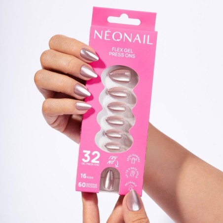 Flex Gel Press Ons - Blush Cateye Medium Almond | NEONAIL