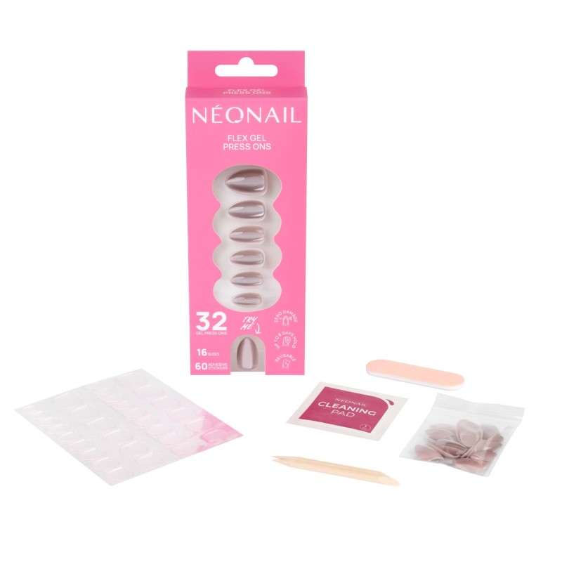 Flex Gel Press Ons - Blush Cateye Medium Almond | NEONAIL