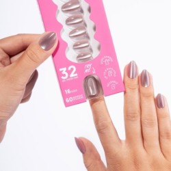 Flex Gel Press Ons - Blush Cateye Medium Almond | NEONAIL