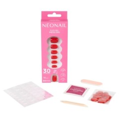 Flex Gel Press Ons 30 ud &ndash; Bold Red Short Square | NEONAIL