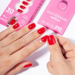 Flex Gel Press Ons 30 ud &ndash; Bold Red Short Square | NEONAIL