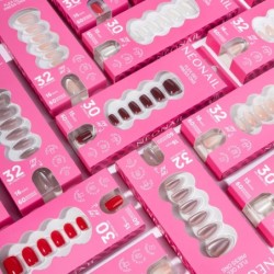 Flex Gel Press Ons 30 ud &ndash; Bold Red Short Square | NEONAIL