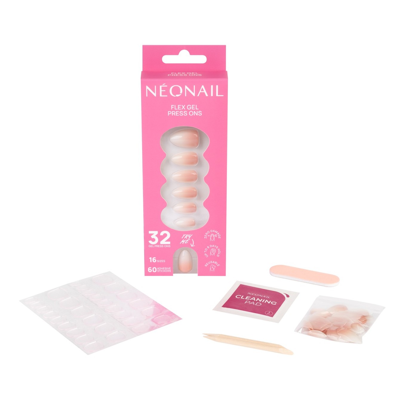 Flex Gel Press Ons 32 ud - Baby Boomer Rose Medium Almond | NEONAIL