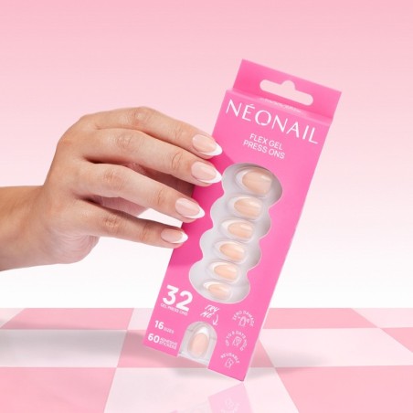 Flex Gel Press Ons 32 ud - Perfect French Medium Almond