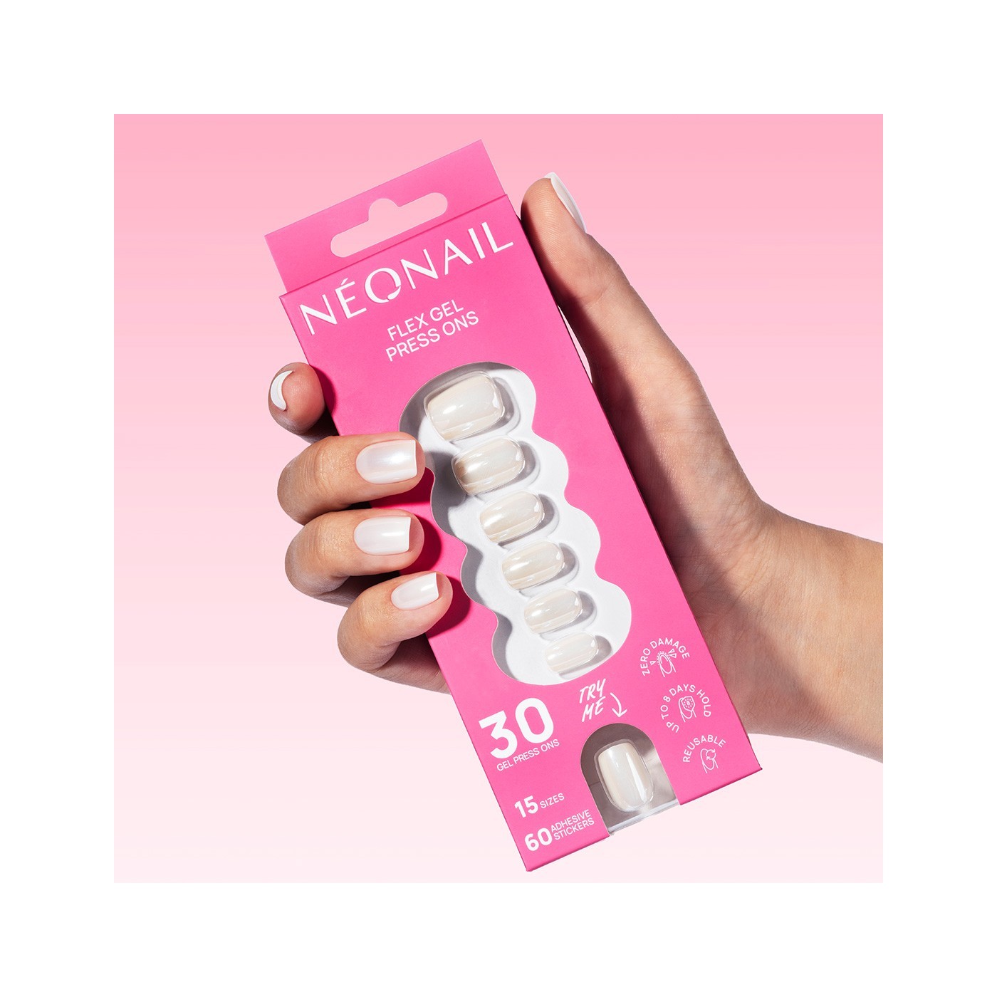 Flex Gel Press Ons 30 ud - Glazed Toffee Short Square | NEONAIL Flex Gel Press Ons 30 ud - Glazed Toffee Short Square | NEONAIL